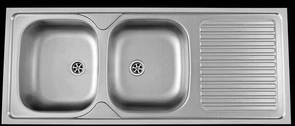 intro Merlot évier 2 bacs égouttoir inox réversible 1200x500mm