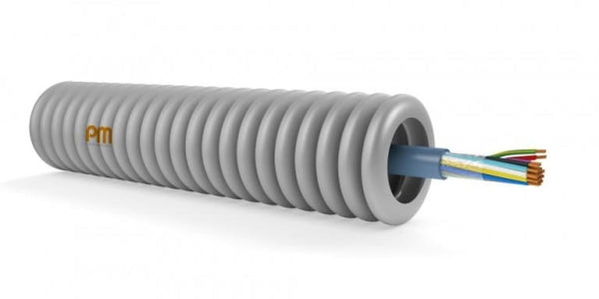 Voorgemonteerde VVT-buis 4 x 2 x 0,6, 16 mm diameter, rol van 100 m, CPR-klasse: CCA s1d1a1