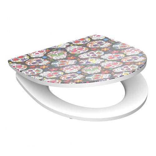 Toiletzitting in duroplast HG CRAZY SKULL met softclose en afneembaar