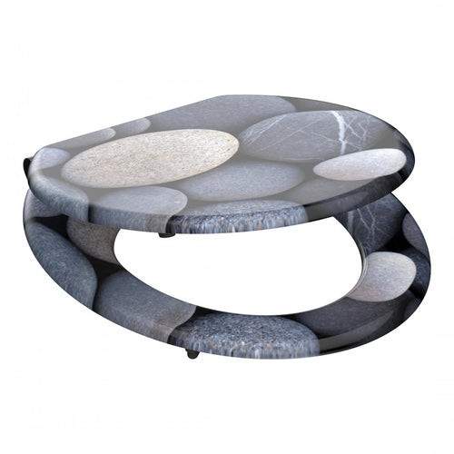MDF Toilet Seat with Soft Close in GREY STONE