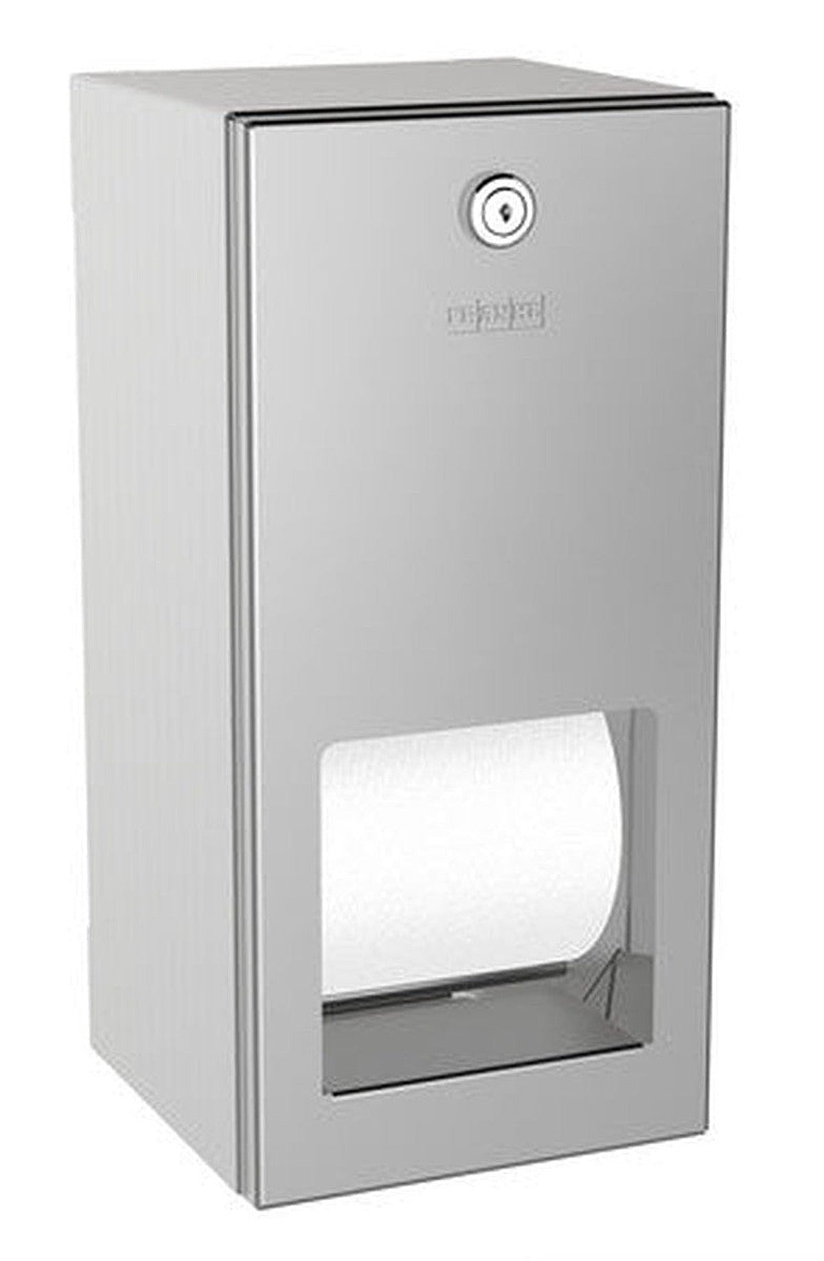 Franke double wall-mounted satin stainless steel toilet paper dispenser with fixings