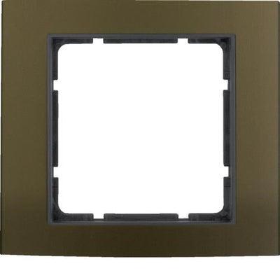 Berker B.3 aluminium afdekplaat voor één montage, bruin/antraciet