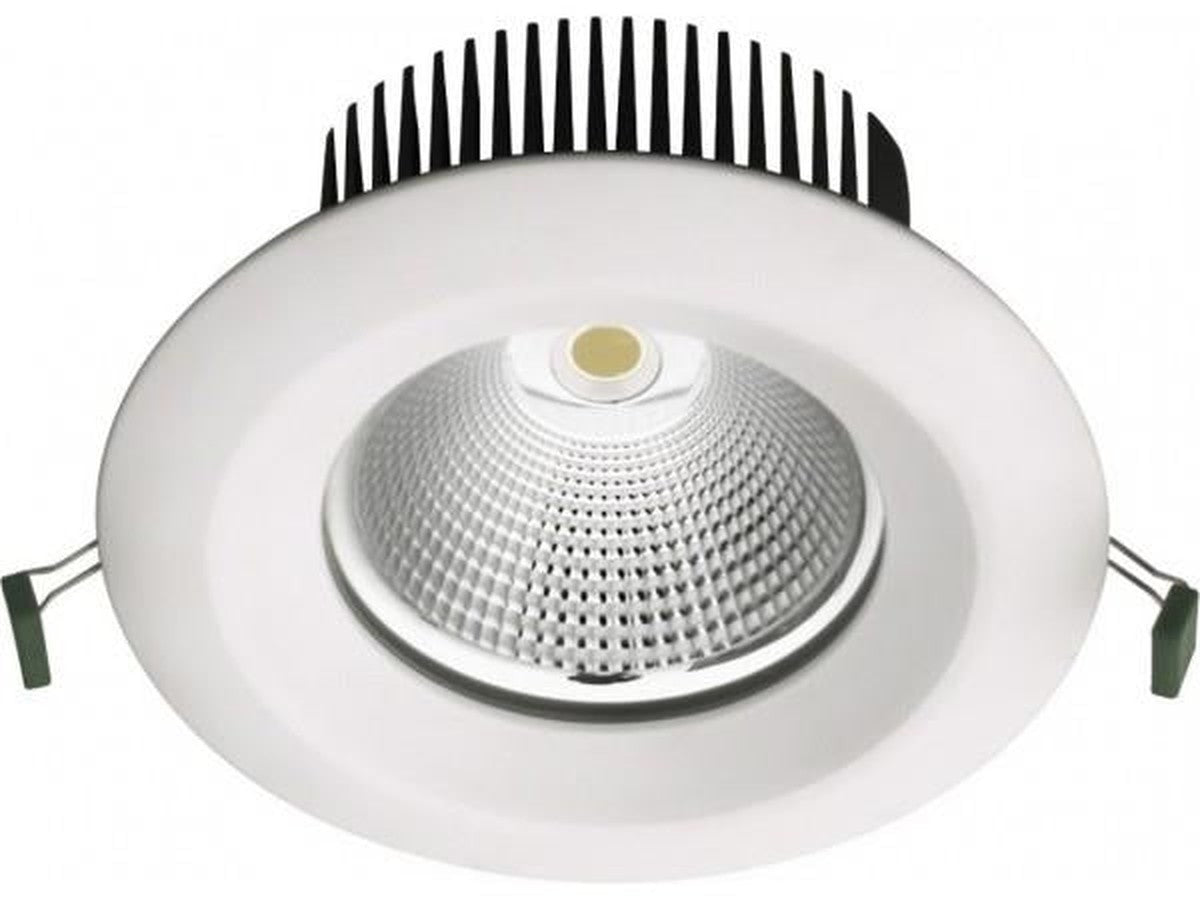 Downlight à Led encastré rond Blanc de 20W 2183lm CRI+80 3000K 225 x 90mm Ugr < 19 IP65 IK05 1.2kg