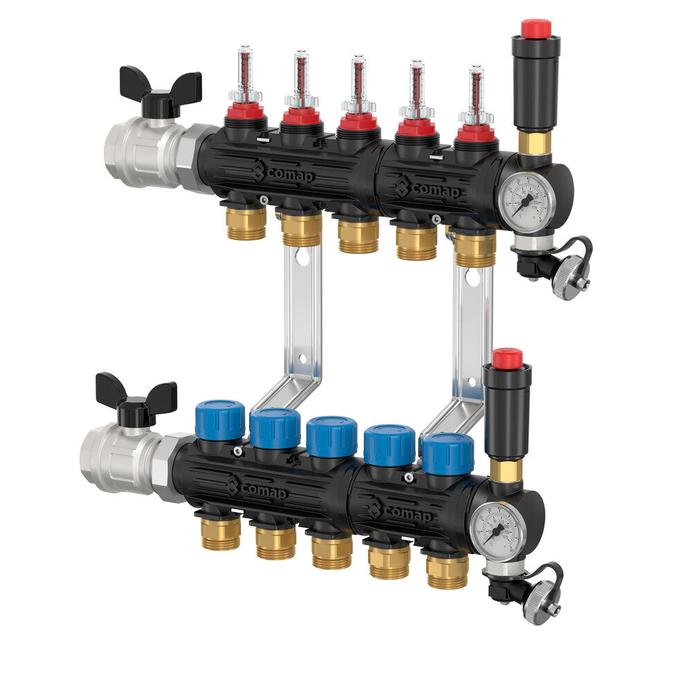 Comap collecteur synthétique 3 circuits avec debitmètre 3/4" 0- 2,5 L/min