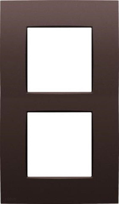 Plaque de recouvrement double, entraxe de 60mm, verticale, couleur Niko intense dark Brown coated