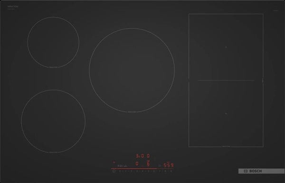 80cm Series 6 induction hob, combiInduction, 5 zones, 1 combiZone, DirectSelect with 17