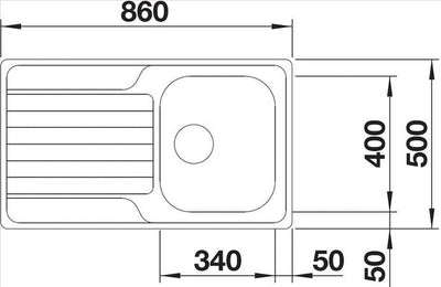 Blanco Dinas 45 S évier encastrer 1 bacs réversible 860x500mm inox satiné