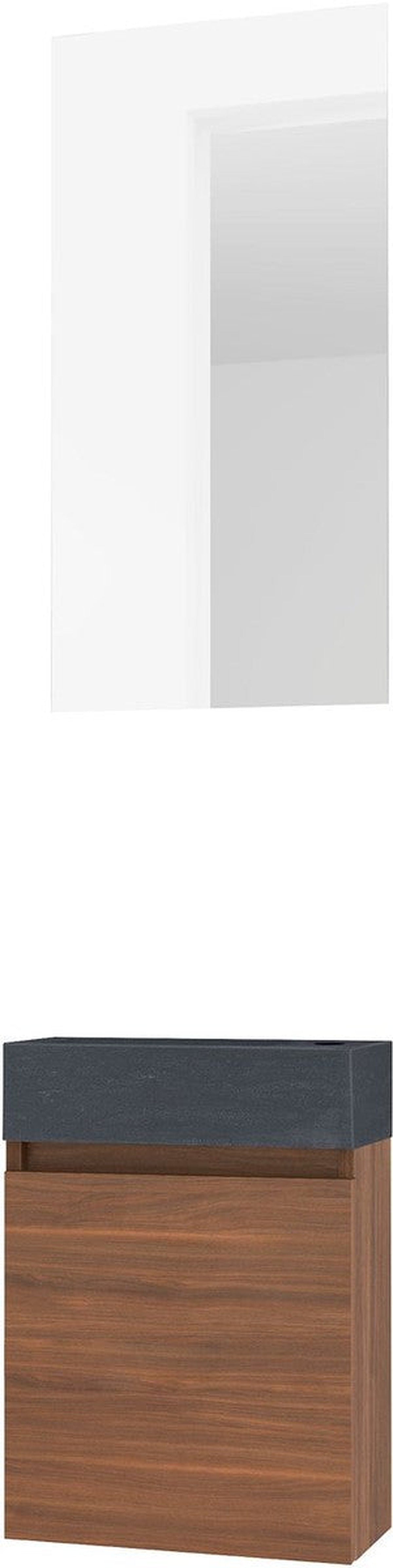 WASM.MEUBEL MINI STONE/1DR/WALNOOT