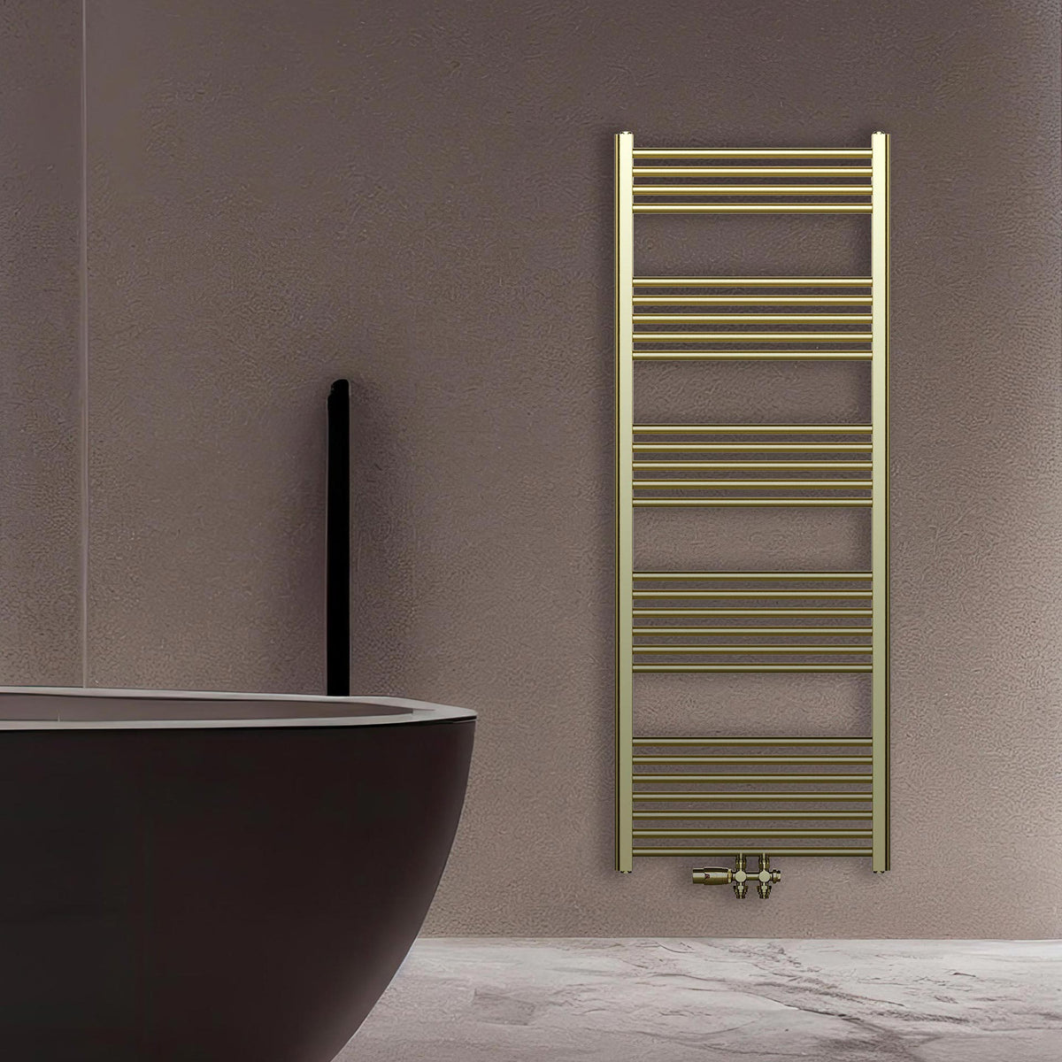 BELRAD HANDDOEKREK - LINKS-RECHTS/CENTRALE AANSLUITING - 414 WATT - 1200X600CM - GEBORSTELD GOUD
