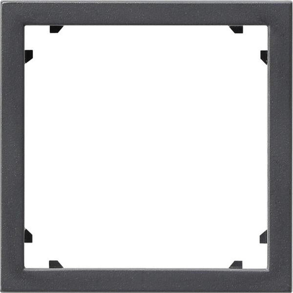 Adapterframe met vierkante uitsparing voor apparaten met afdekking (45 x 45 mm) Antraciet - het frame