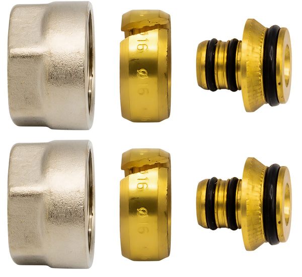 RACCORD À COMPRESSION EKX16X2 - NICKEL-2PCS