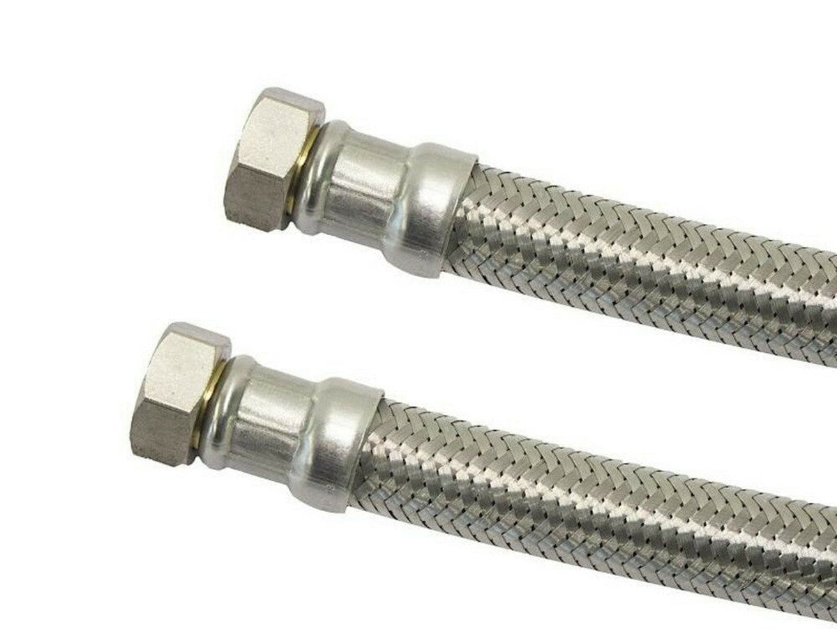 Gevlochten toevoerslang met stalen doorvoer D13 3/4" FF L500mm