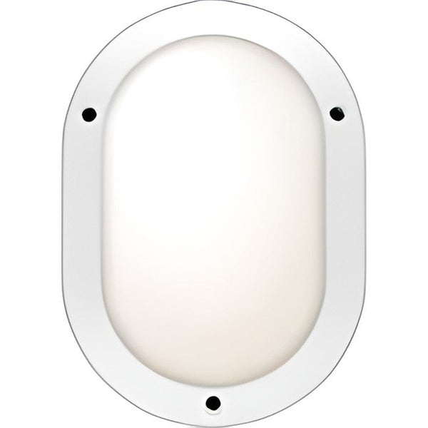 Ovale polycarbonaat wandlamp 75W E27 - Wit