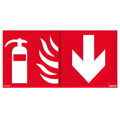 Pictogramme adhésif extincteur + flèche
