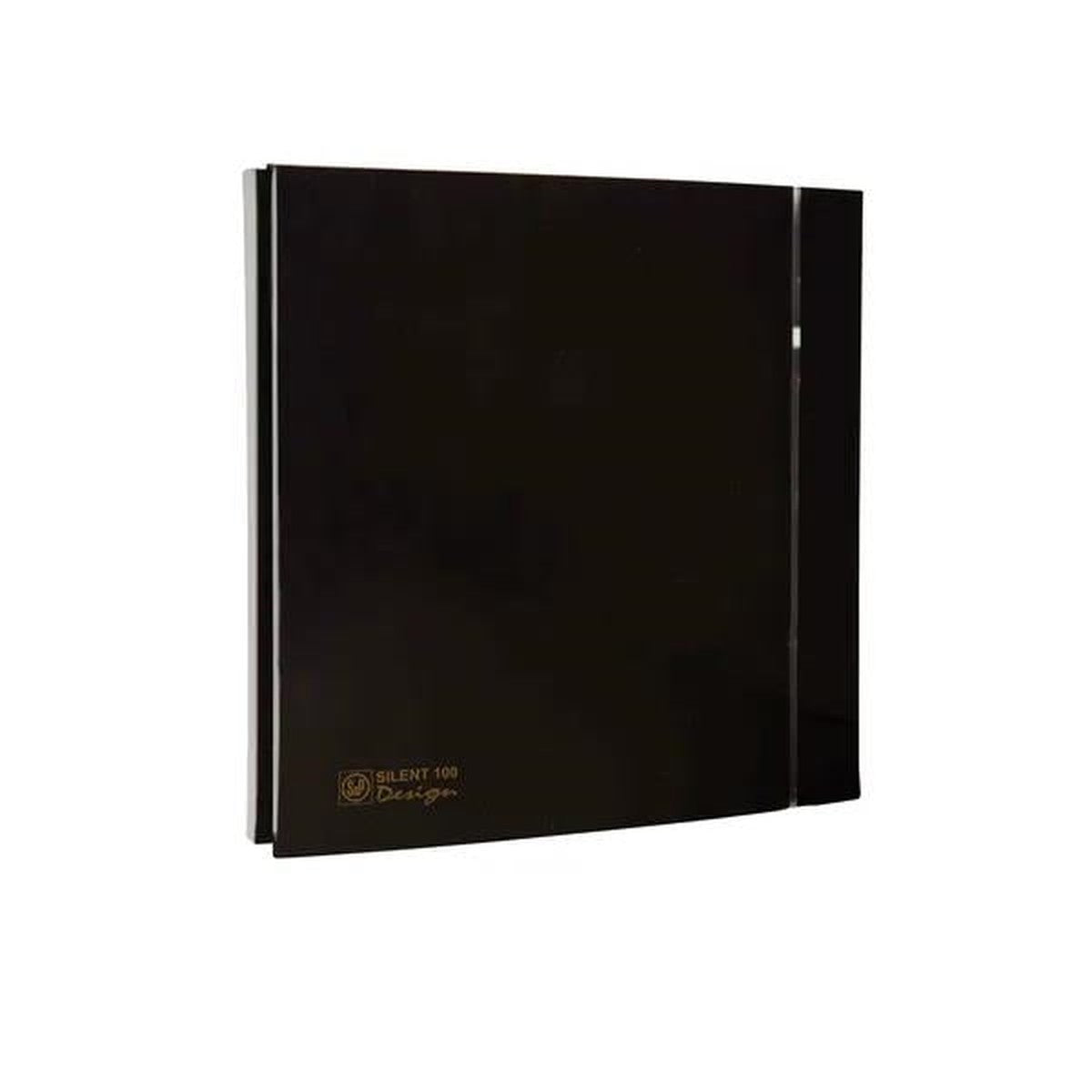 Badkamer afzuigventilator 95 m³/u + geluidsarme klep Zwart