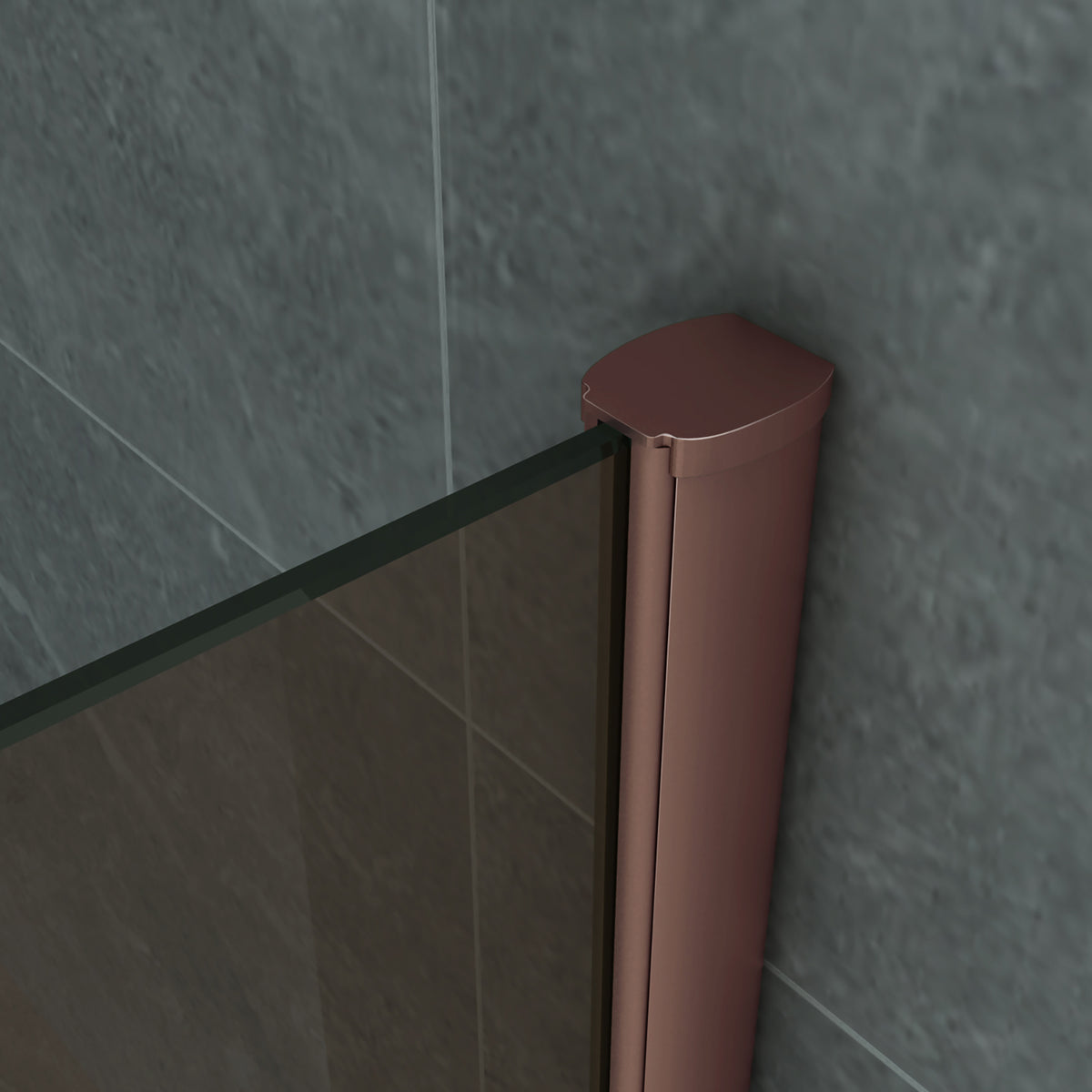 ALONI CHAMPAGNE DOUCHECABINE MET 8 MM KOPEREN PROFIEL (100X200MM)
