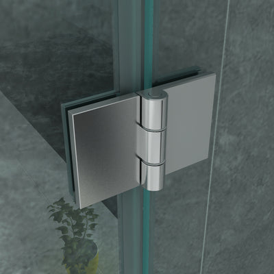 ALONI CABINE DE DOUCHE AVEC PORTE BATTANTE, PAROI FIXE ET PAROI LATÉRALE – TRAITEMENT ANTI-CALCAIRE – RÉVERSIBLE – VERRE DE SÉCURITÉ 8?MM – 90X120X195?CM – CHROME – VERRE CLAIR