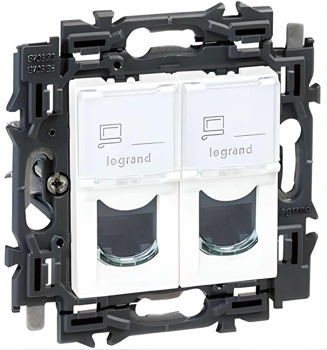 Valena prise 2 x RJ45 cat6 UTP appareil complet Blanc à griffes