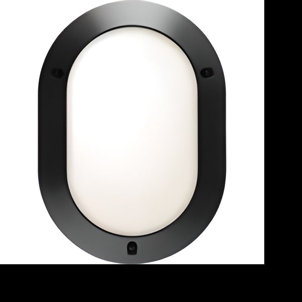 Ovale wandlamp van polycarbonaat 15W CFLi - Zwart