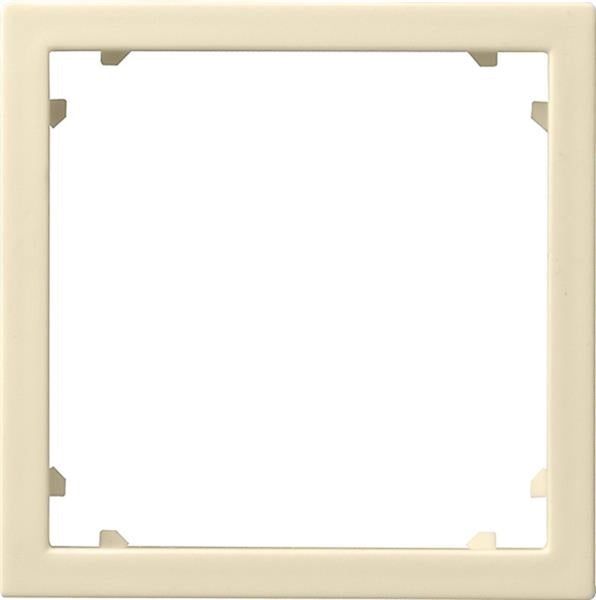 Adapterframe met vierkante uitsparing voor apparaten met een hoes (45 x 45 mm) Glanzend crèmewit -
