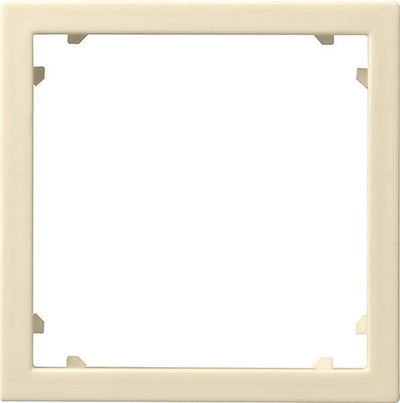 Adapterframe met vierkante uitsparing voor apparaten met een hoes (45 x 45 mm) Glanzend crèmewit -