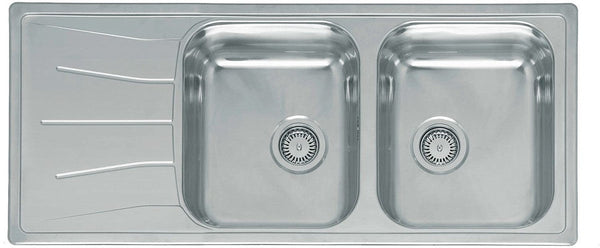 Spoelbak Diplomat Eco Reginox Inbouw 2 Bakken + Afdruiprek 116x50 RVS