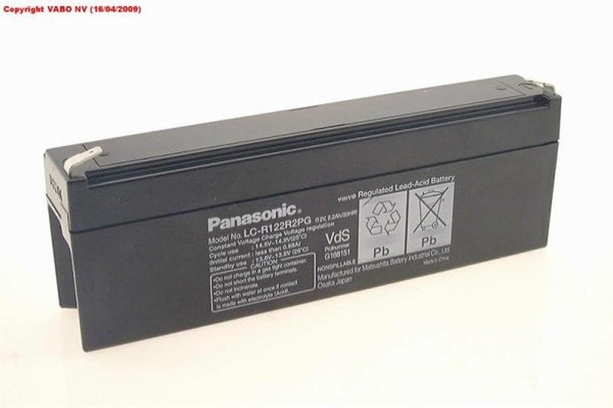 Panasonic 12V 2,2Ah oplaadbare batterij, 178 x 34 x 66 mm