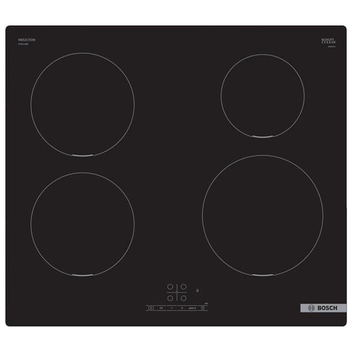 60cm Series 4 Induction Hob, PureInduction, 4 zones (2 x 18, 1 x 15, 1 x 21), TouchSelect