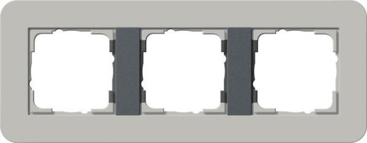 Cadre de finition Gira E3 Soft-Touch Gris avec cadre de support Anthracite Soft-Touch Gris avec