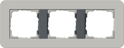 Cadre de finition Gira E3 Soft-Touch Gris avec cadre de support Anthracite Soft-Touch Gris avec
