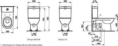 Laufen Pro cuvette au sol back to wall 700 x 360 x 420 mm à chasse directe sortie Vario 70-300