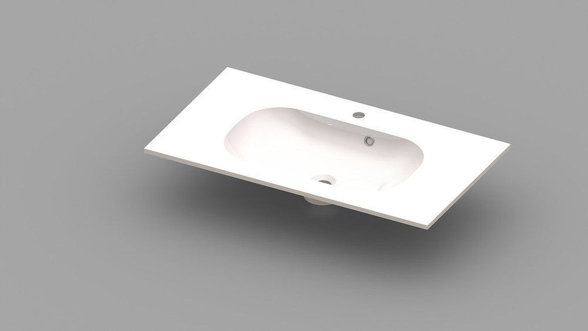 Van Marcke Ovum tablet met 1 wastafel 900x500x200mm wit kunstmarmer