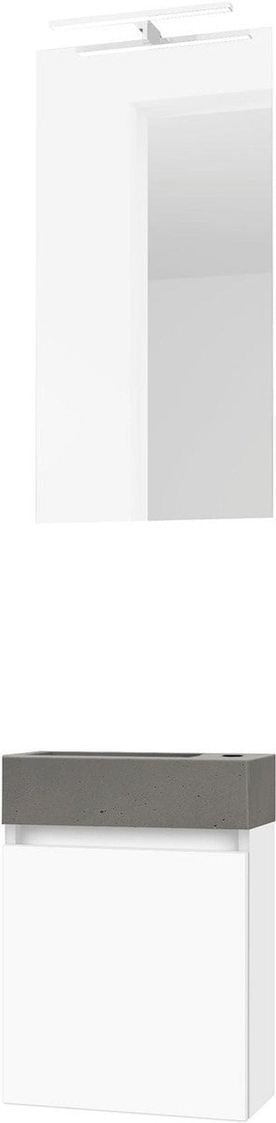 VAATWASSER M.FO-MINI BETON/1DEUR/SPIEGEL/LED-VERLICHTING ZWART