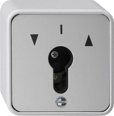 Sleuteldrukschakelaar 10A 250V~ voor alle DIN-profielhalfcilinders Grijs drukknop
