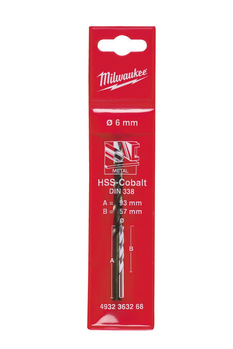Milwaukee foret métallique acier allié cobalt D6 longueur de coupe 57mm DIN 338