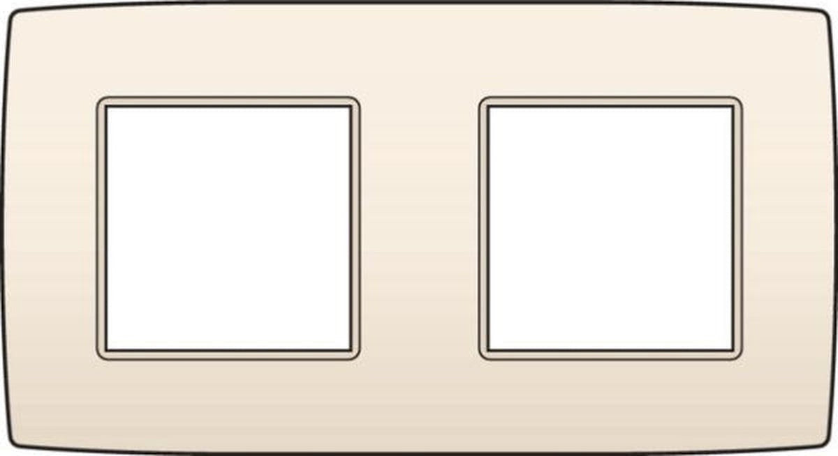 Double horizontal plate 71mm center-to-center Cream
