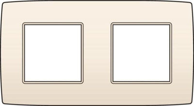 Double horizontal plate 71mm center-to-center Cream