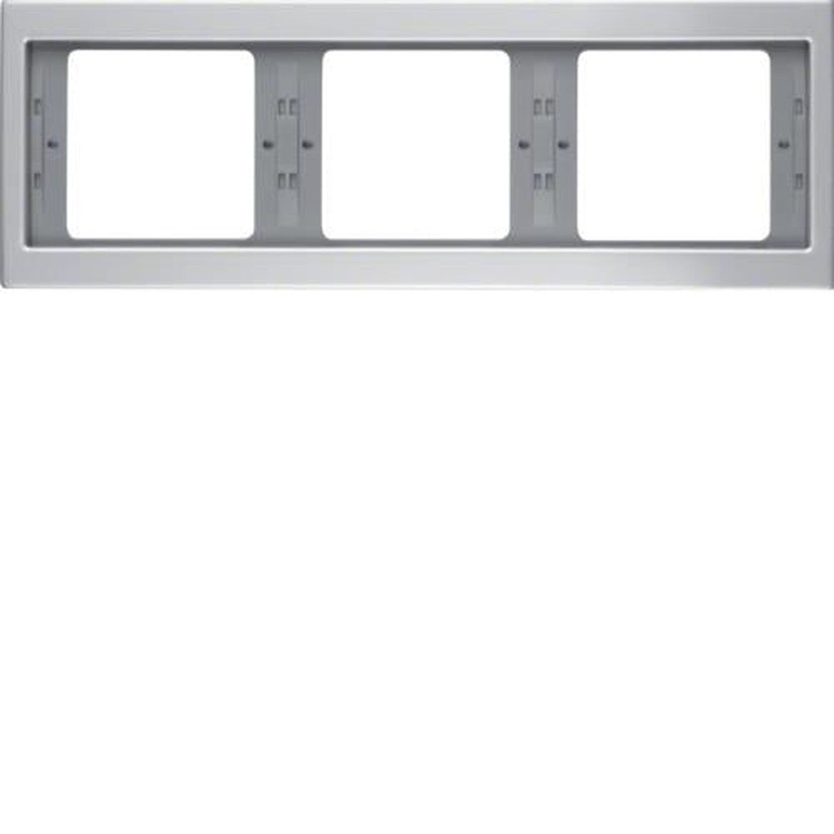 Berker K.5 aluminium afdekplaat voor 3 montagepunten, geschikt voor horizontale montage.