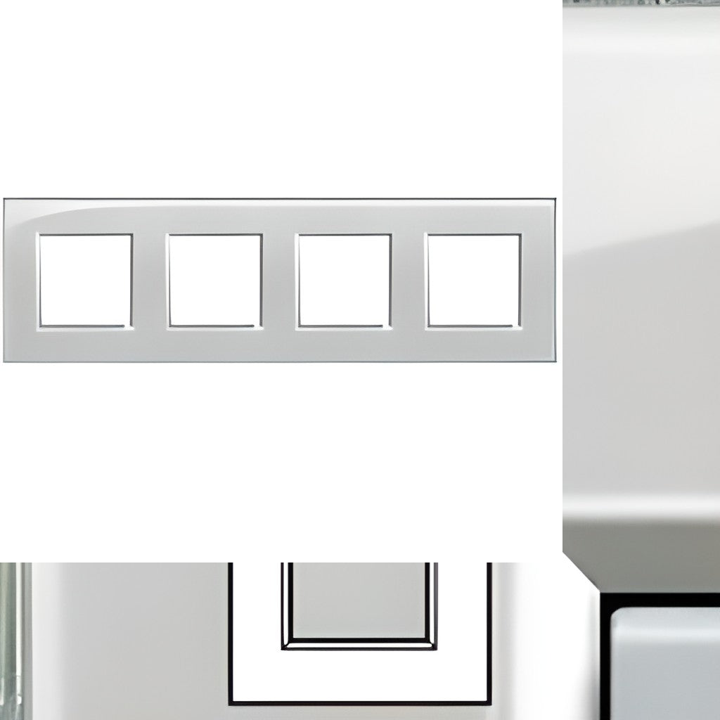 Interrupteur rectangulaire 4x2 modules 71 mm Gris givré
