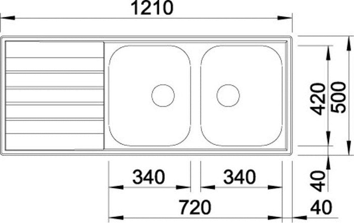 Blanco Livit 8 S évier encastrer 2 bacs réversible 1210x500mm inox brossé