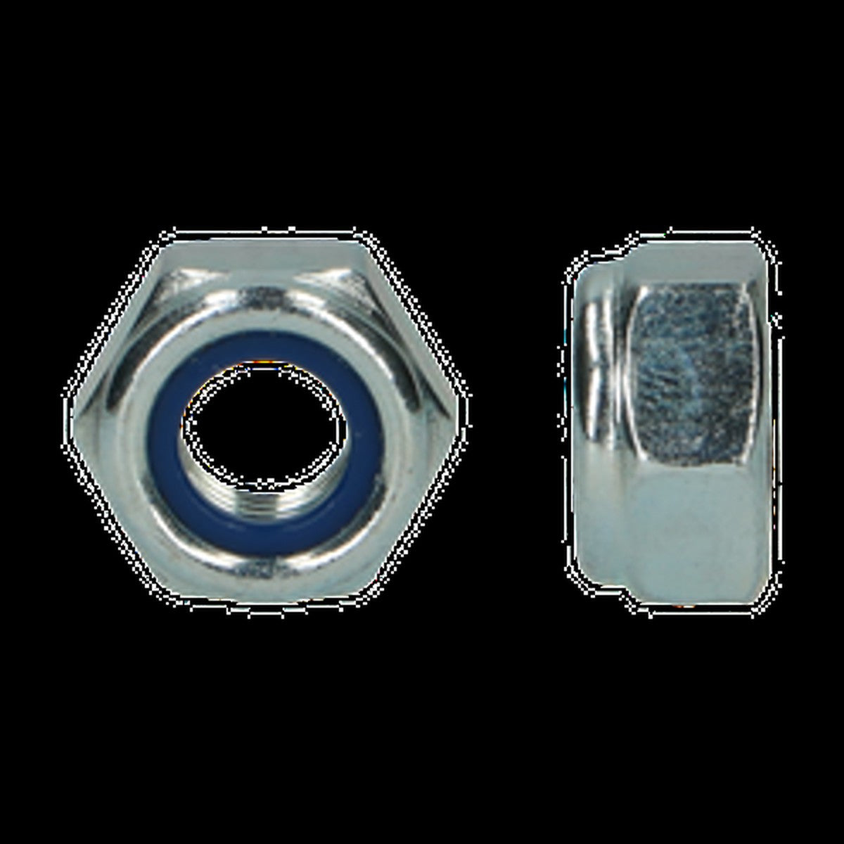 Borgmoer DIN 985 M12 Zn/bl/4st