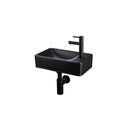 ENSEMBLE LAVE-MAINS ALONI ESSI COMPLET – AVEC LAVE-MAINS DROITE, ROBINET, BONDE DE VIDANGE ET SIPHON – NOIR MAT