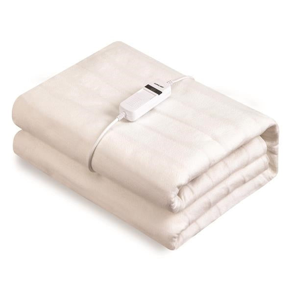Sous couverture chauffante simple 1,50 x 0,80m avec 3 réglages de chaleur et minuterie lavable 60W