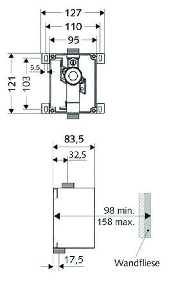 Schell Compact II urinoir robinet de chasse kit d'installation