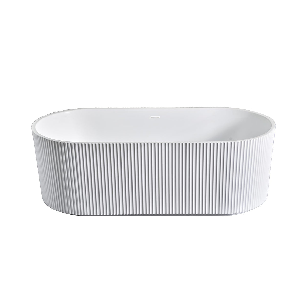 Baignoire îlot Aloni Muffly rayures verticales - Blanc mat