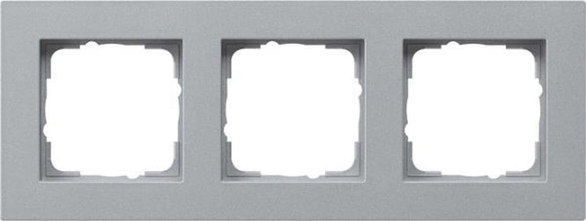 Gira E2 finishing frame for flat mounting in aluminum