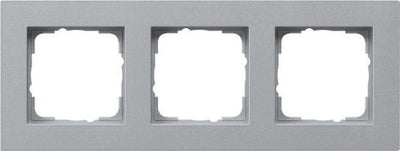 Gira E2 finishing frame for flat mounting in aluminum