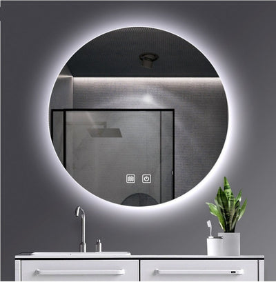 ALONI OMEGA SPIEGEL - MET LED-VERLICHTING - ROND - FRAMELOOS - MET VERWARMING - LED-KLEURTEMPERATUUR 3500-6500K - 120 CM