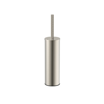 STRIA BROSSE WC AVEC SUPPORT – MANCHE AVEC STRUCTURE STRIÉE RAFFINÉE – SUSPENDUE OU À POSER – AVEC RÉCIPIENT INTÉRIEUR EN PLASTIQUE – ACIER INOX BROSSÉ