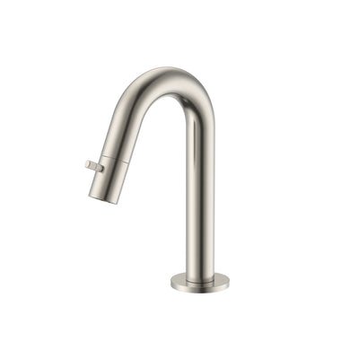 STRIA ROBINET EAU FROIDE – BEC COURBÉ – SANS BONDE – ACIER INOX BROSSÉ